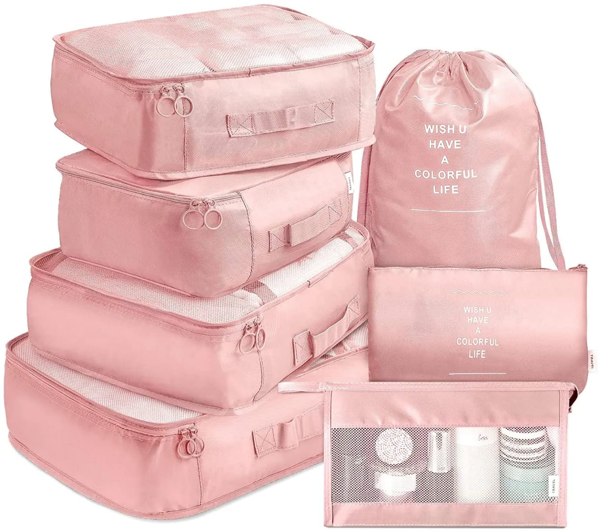 8pcs Luggage Travel Organizers For Suitcase With Toiletry Case