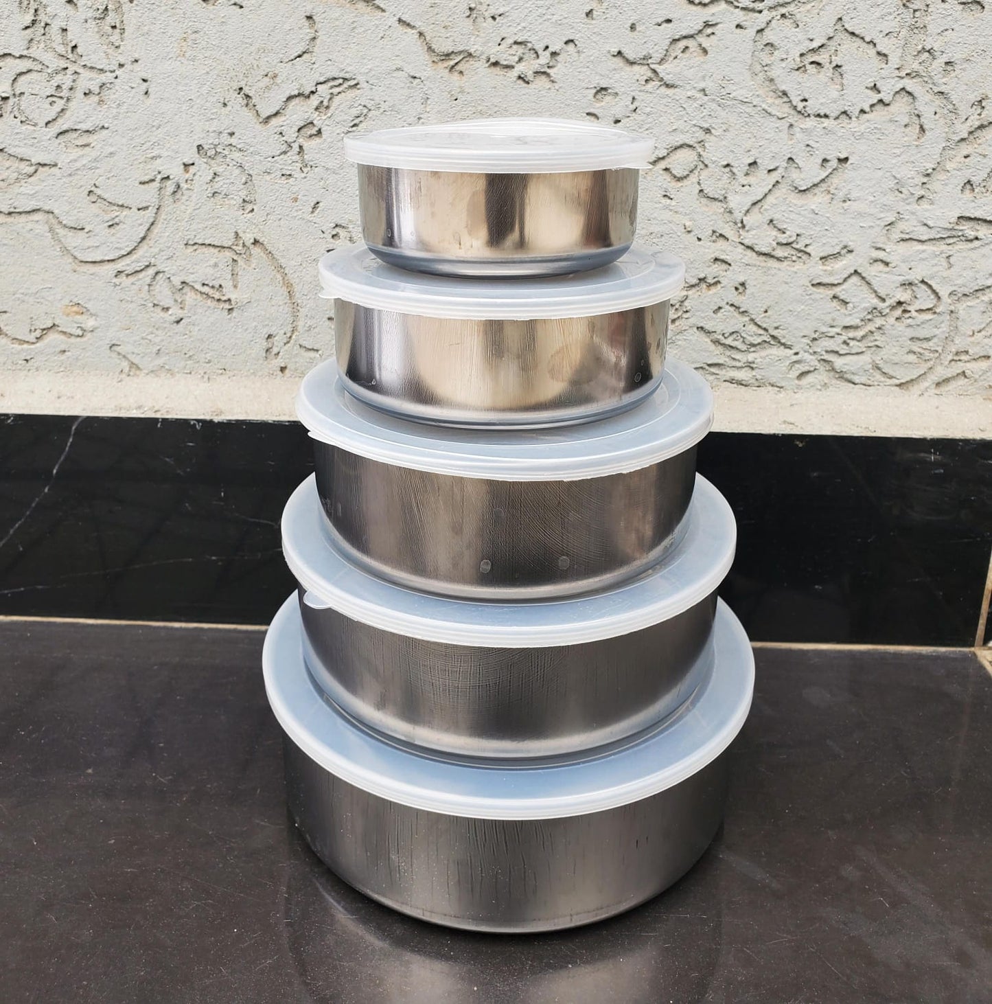 5pcs Modern Stainless Steel Fresh Box Containers