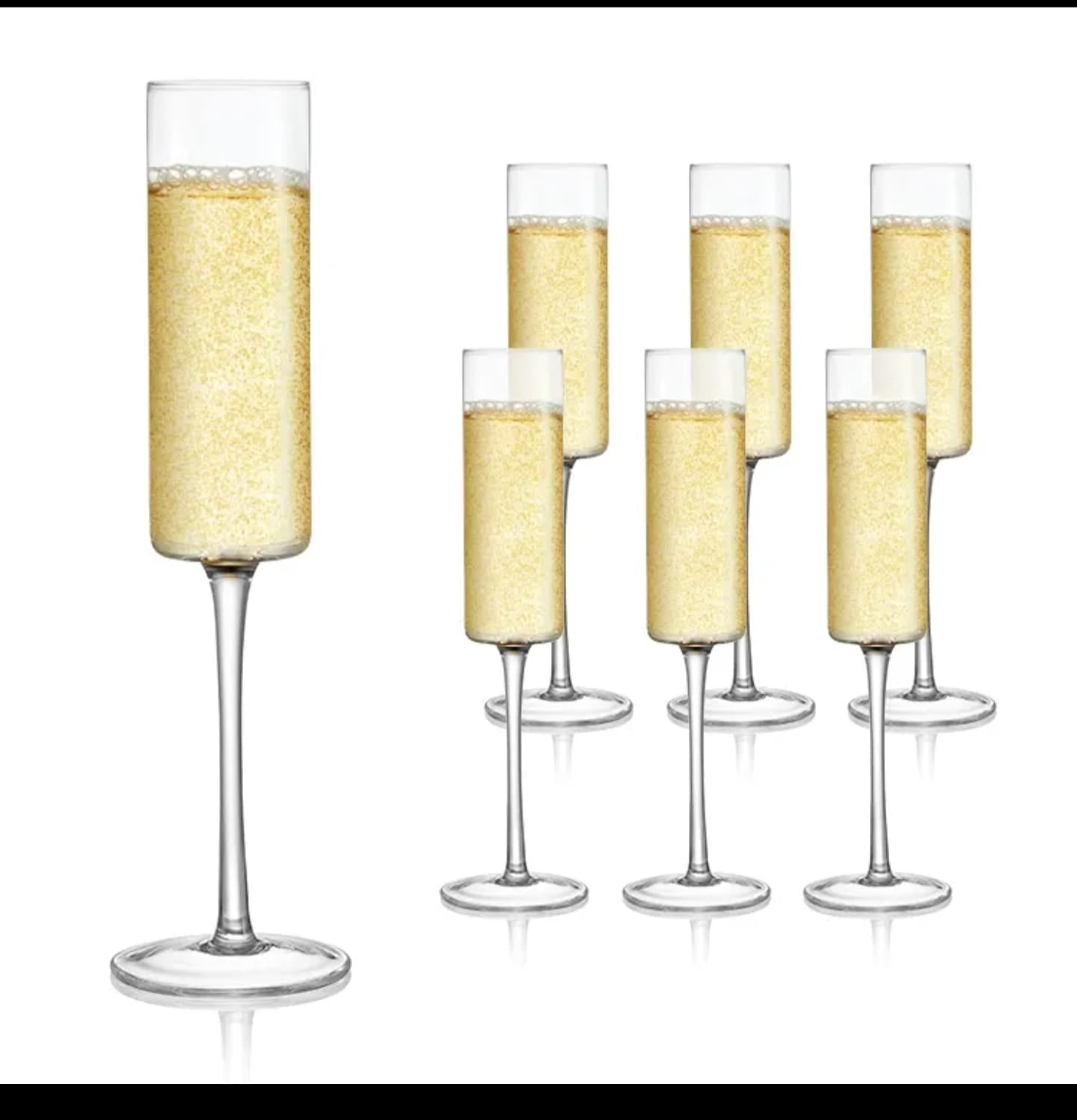 6pcs Elegant Crystal Champagne Glass