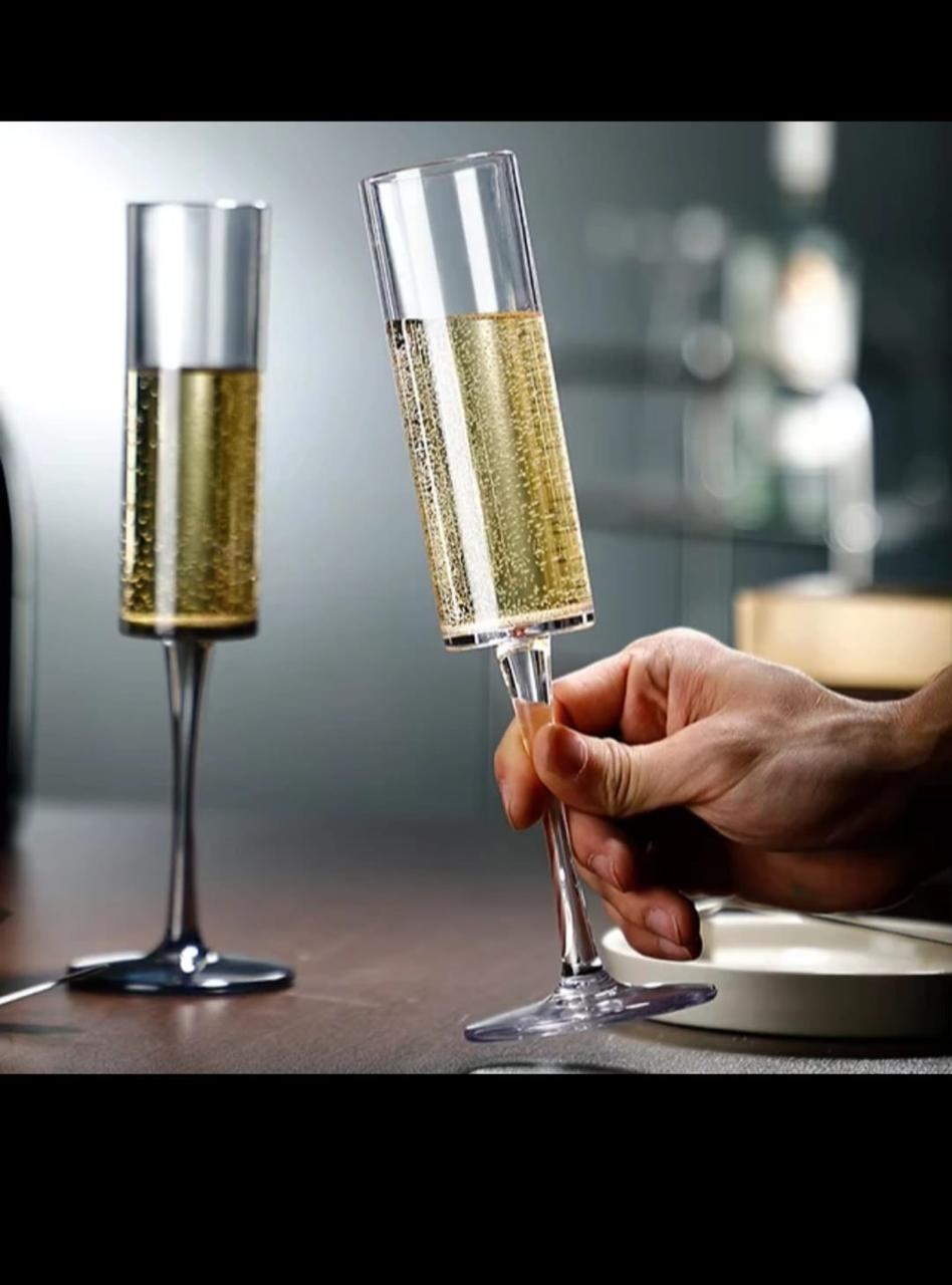 6pcs Elegant Crystal Champagne Glass
