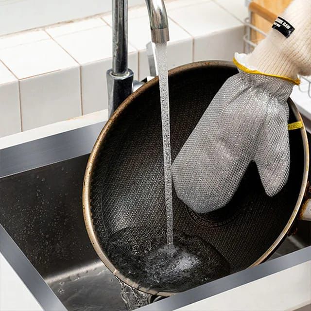 waterproof lining multi-use steel wire dishwashing gloves
