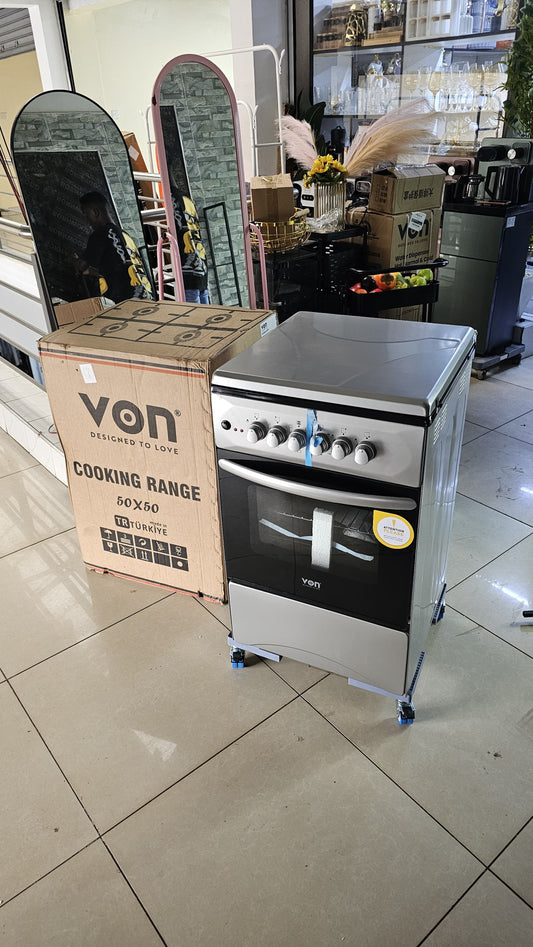 UVon Cooker 3 Gas + 1 Electric - VCF503131NFY Enamel Grey