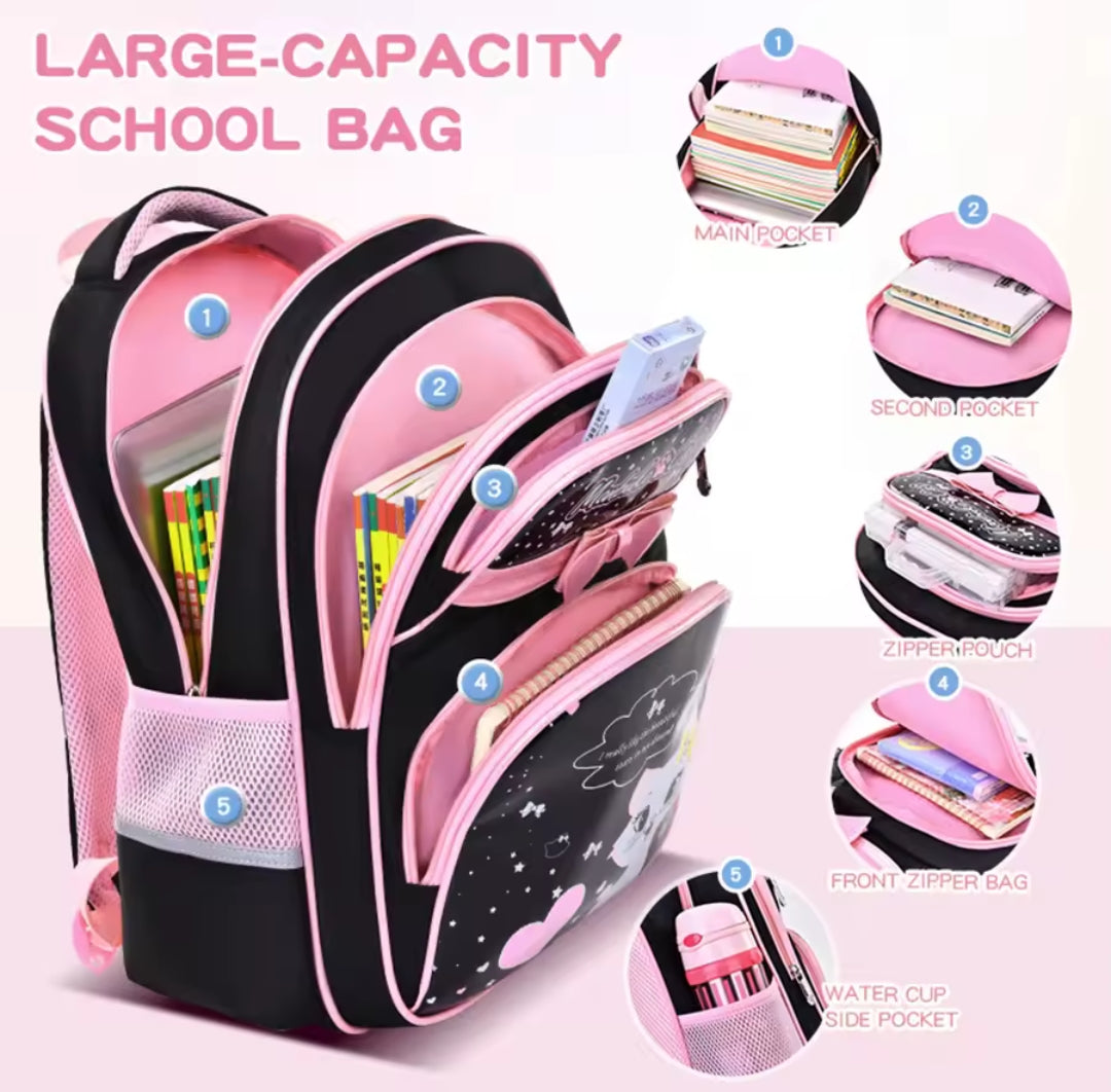 WATERPROOF QUALITY KITTY CHILDREN SCHOOL BAG