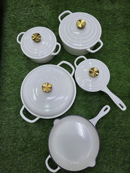9pcs Enamel Cast iron cooking pots