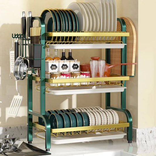 3tier dish rack with cutlery holder & Chop Board Holder