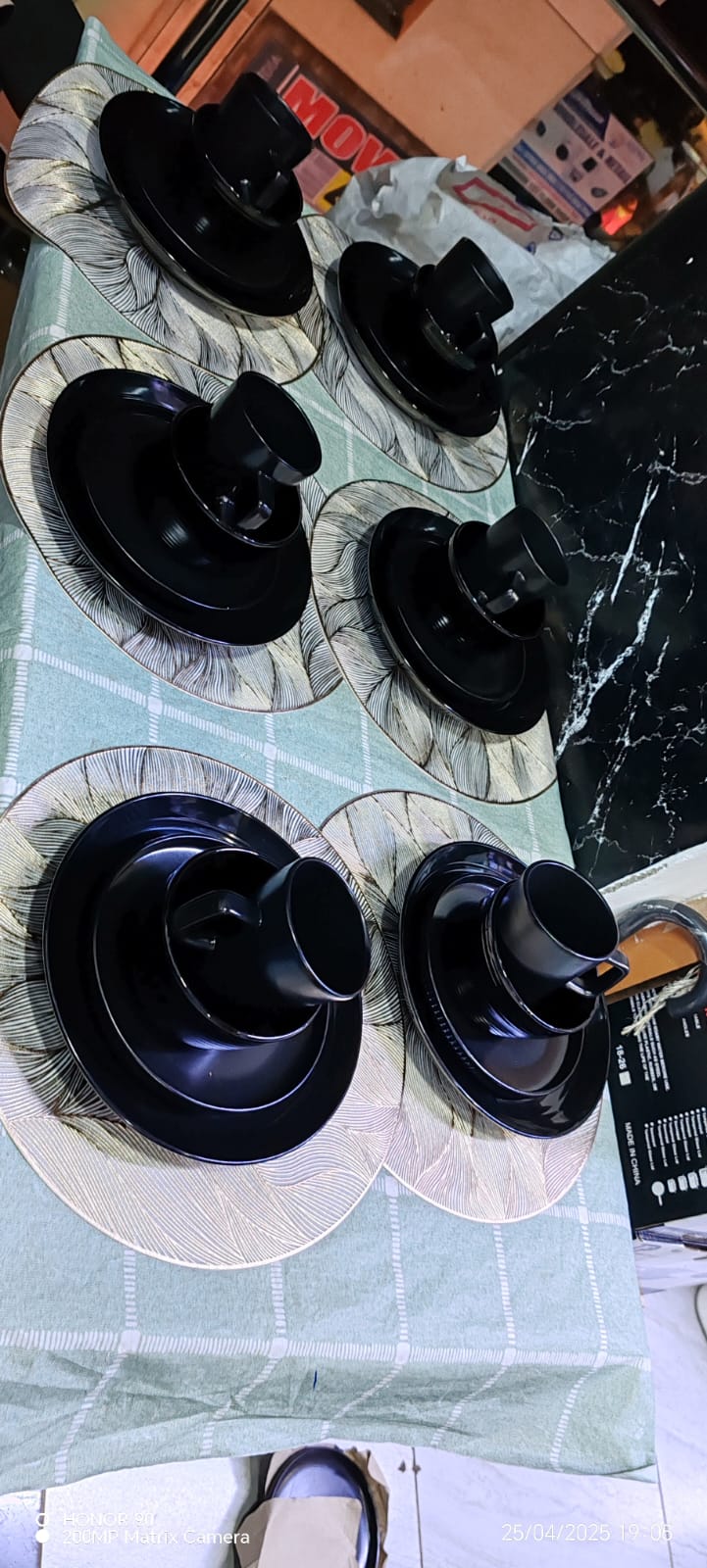 24 pc All black dinner set