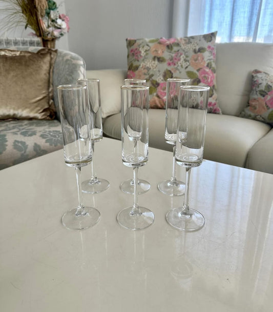 6pcs Elegant Crystal Champagne Glass